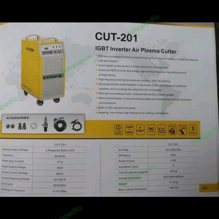 [Original] Mesin Cutting Plasma Futon Cut 201 Terbatas