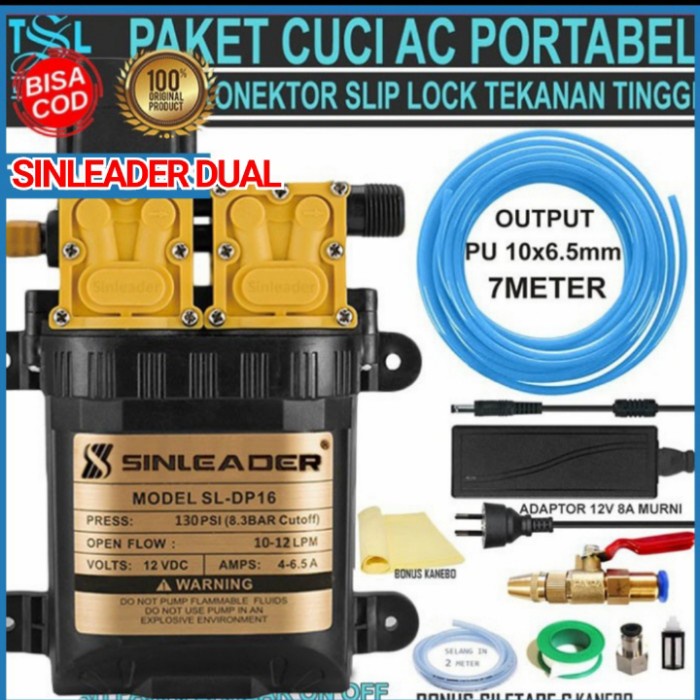 [New] Sinleader Dual Pump Lengkap Pompa Cuci Ac Nozzle Kuningan Diskon
