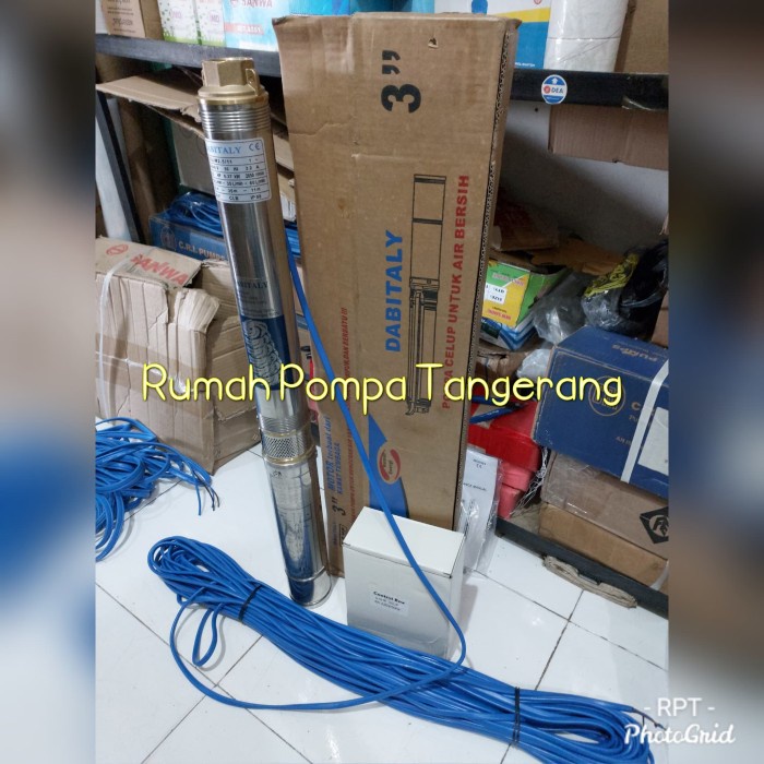 [Ori] Pompa Submersible Satelit Dabitaly 0.5Hp Plus Kabel Pipa Sumur Bor 3 Limited