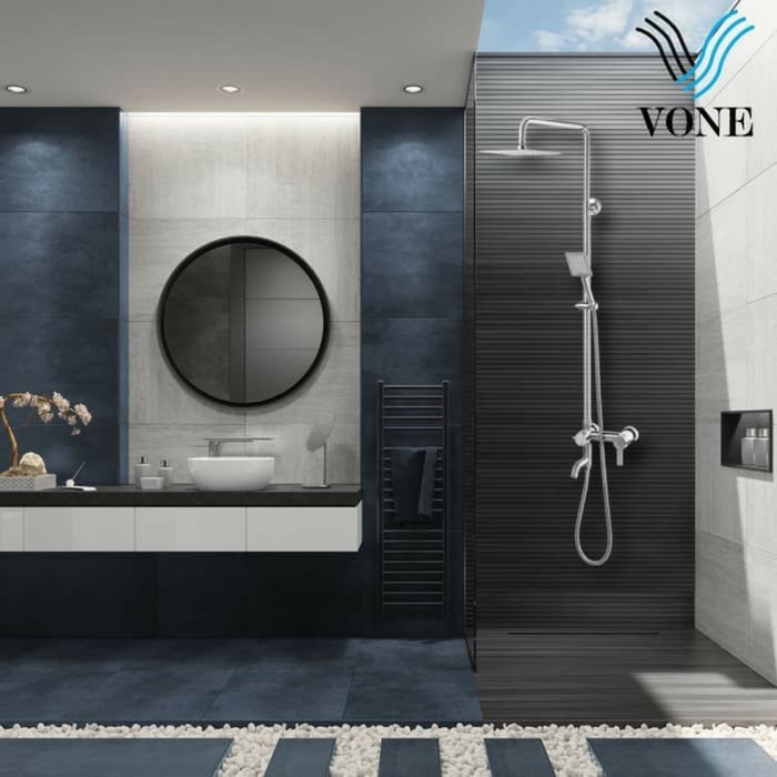 [New Ori] Shower Tiang Vone Sj-388Ss Stainles/Shower Tiang Set Kran Panas Dingin Diskon