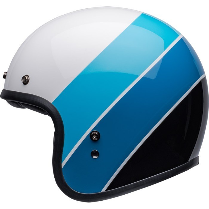 ✨Termurah Bell Custom 500 Riff White Blue  Helm Retro Vintage Bell Berkualitas