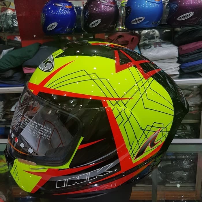 ✨Termurah Helm Ink Clmax Motif Yellow Red Fluo Cl Max Cl-Max Seri #3 Terbaru