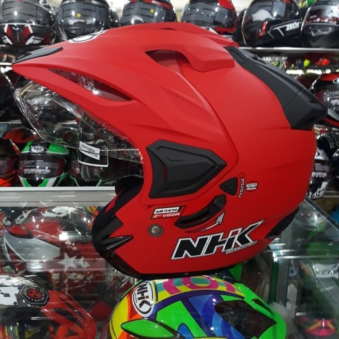 ✨Termurah Helm Nhk Predator Crypton Red Doff Matt Merah Halface Limited