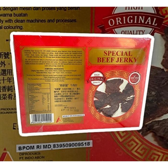 

Dendeng Sapi Sie Sin Spesial Siap Saji 500Gr Non Cod