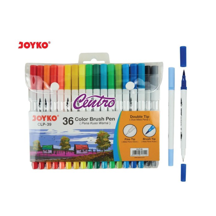 

Gaya Joyko Color Brush Pen Pena Kuas Dual Tip Spidol Set 36 Warna Clp-39