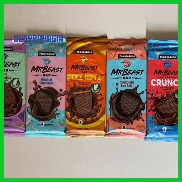 

5-PACK Mr Beast Chocolate - Mr Beast Coklat 60gr, Original, Import