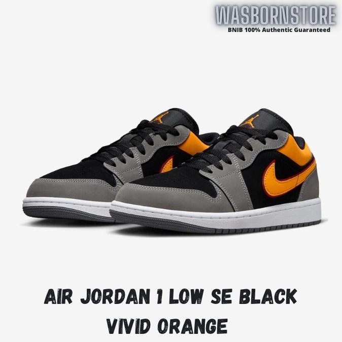 SNEAKERS AIR JORDAN 1 LOW SE BLACK VIVID ORANGE 100% AUTHENTIC TISAANI5