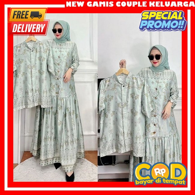 Abaya Bunda Adek Srimbit Ori Import Mewah Ayah Bunda Couple Longdress Coupele Gamis Terbaru Keluarga