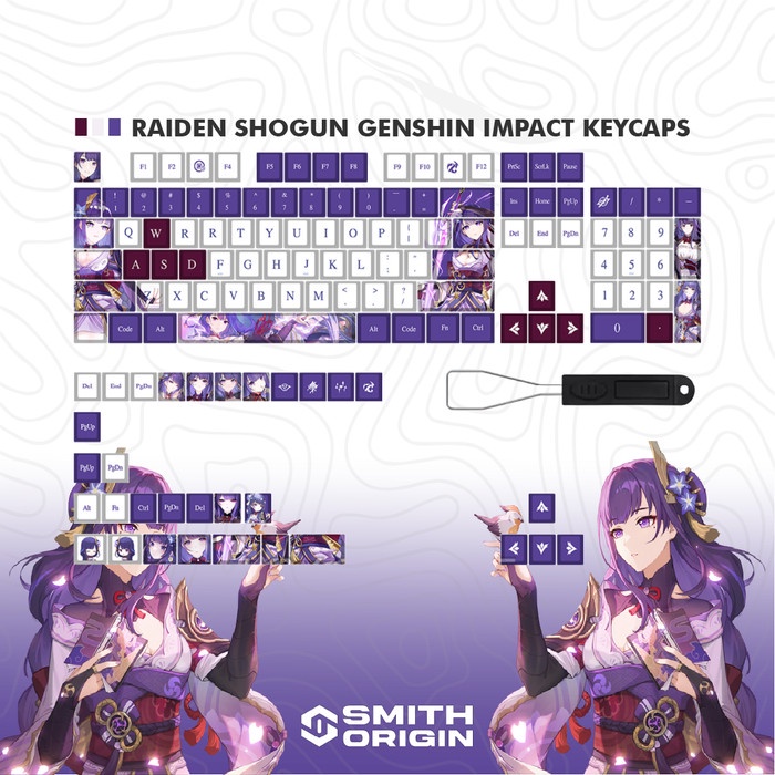 RAIDEN SHOGUN GENSHIN IMPACT KEYCAPS PBT CHERRY PROFILE
