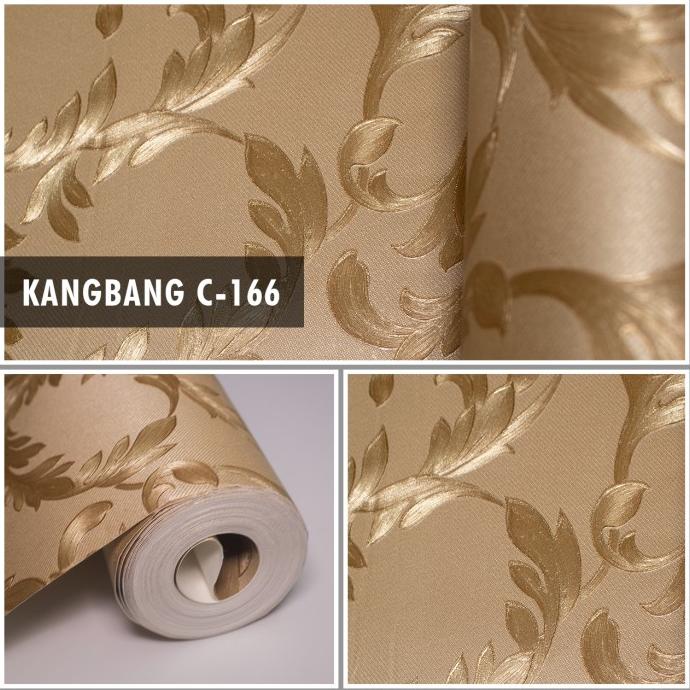 wallpaper dinding vinyl batik emas/wallpaper dinding classic mewah