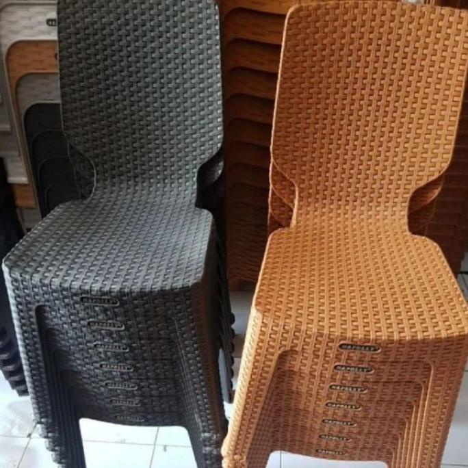 kursi / bangku plastik sender anyaman rotan napoli napolly HFS