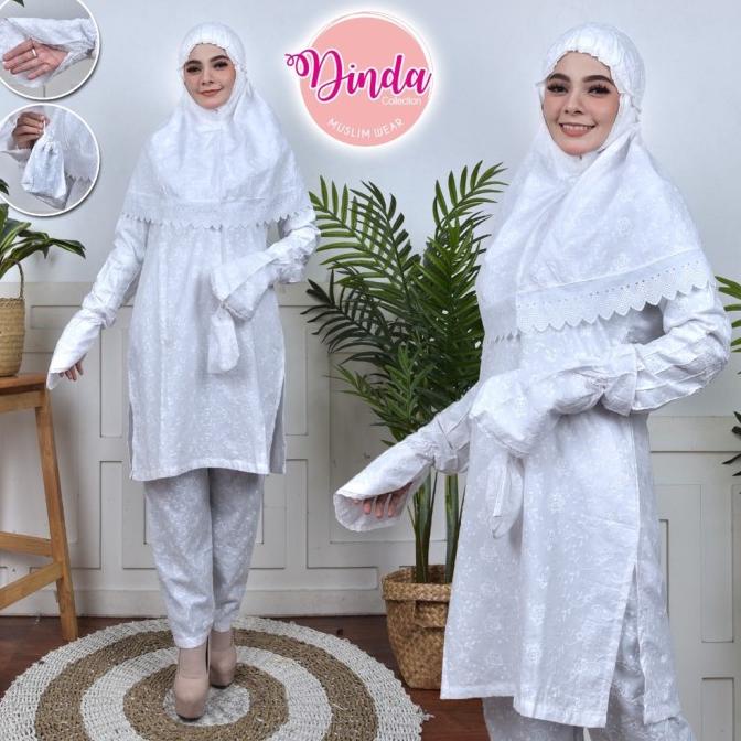 Setelan Baju Ihram Ihrom Wanita Harmony Bahan Katun Jepang