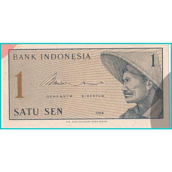 Uang Kuno Uang Lama Satu 1 Sen Seri Sukarelawan Tahun 1964 Numismatik