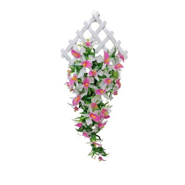 BUNGA ANGGREK DINDING/BUNGA RAMBAT TEMPEL PLASTIK/BUNGA ARTIFICIAL/BUNGA HIAS