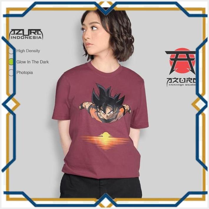 

[GKU] AZURA INDONESIA TSHIRT ANIME DRAGON BALL GOKU FLY SUNSET RED PLUM