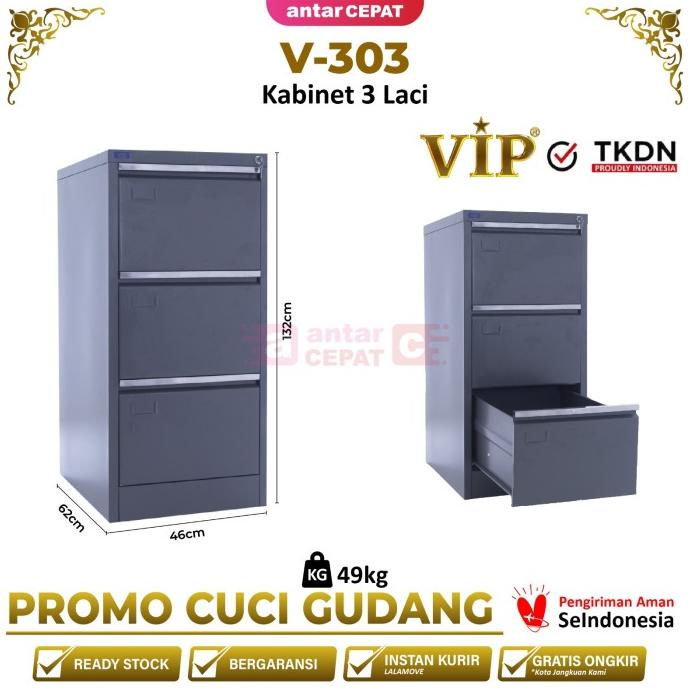 

VIP V-303 filling cabinet 3 laci lemari arsip
