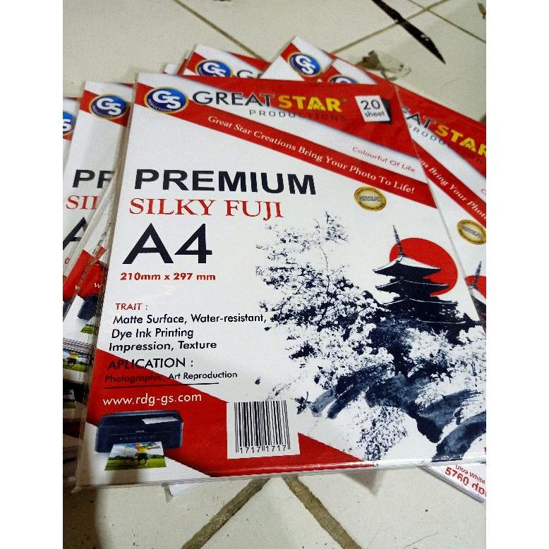 

Terbaik SILKY FUJIFILM 260 GSM A4/20 LEMBAR JAPAN QUALITY ,.