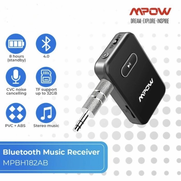 Promo Mpow Portable Bluetooth Receiver Aux Adapter With Tf Slot Original