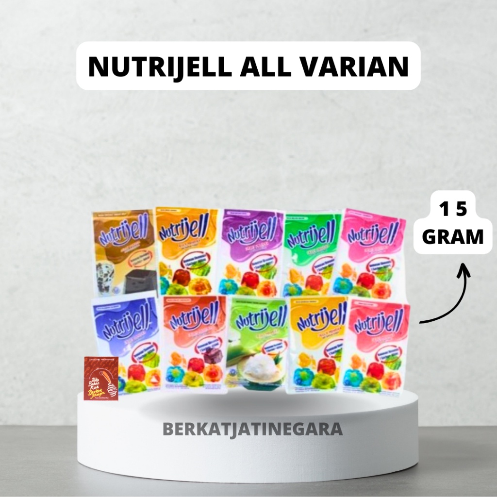 

Nutrijell 15 Gr / Bubuk Agar Jelly Pudding Instan Nutrijel/ Box ( 12 Pcs)