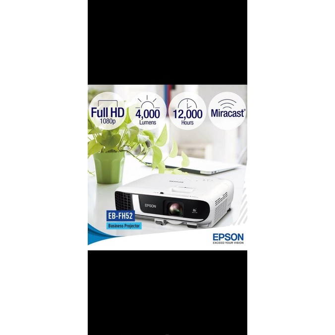 Epson Projector Eb-Fh52 4000 Lumens Full Hd