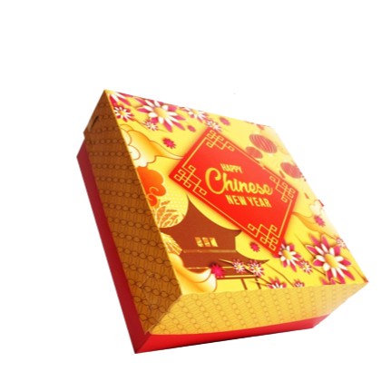 Box Kue Brownies Imlek Kardus Cake Packaging Kue CNY Ukuran 20x20x8 cm