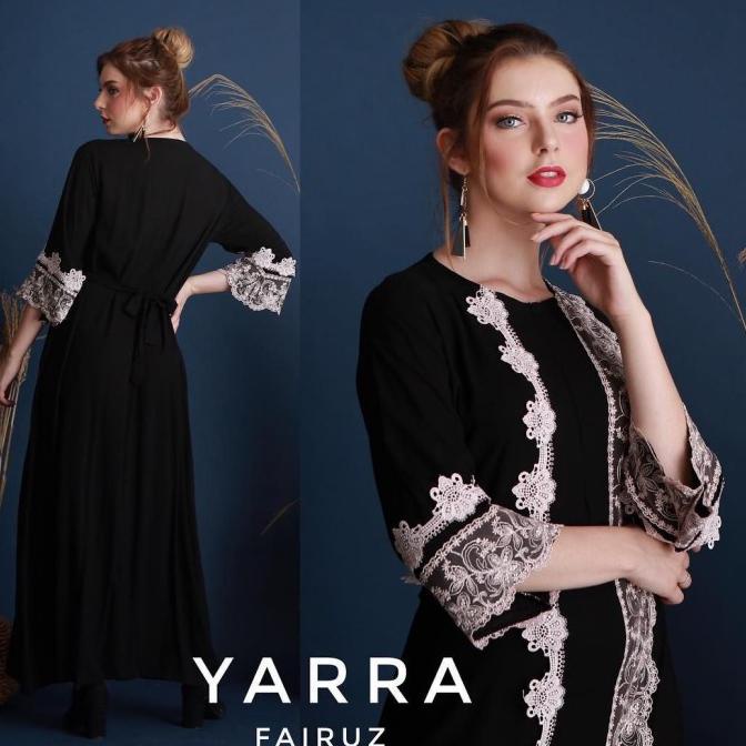 ED327 Daster Arab Lengan 3/4 Renda Jumbo Arabian Panjang Kerut Pendek STOK TERBATAS