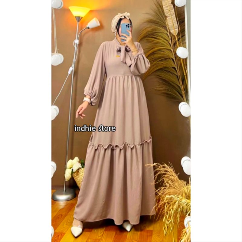 Arumi Dress Gamis Crinkle Premium Busui Terbaru / Gamis Arumi Dress Crinkle Airflow Premium Terbaru 