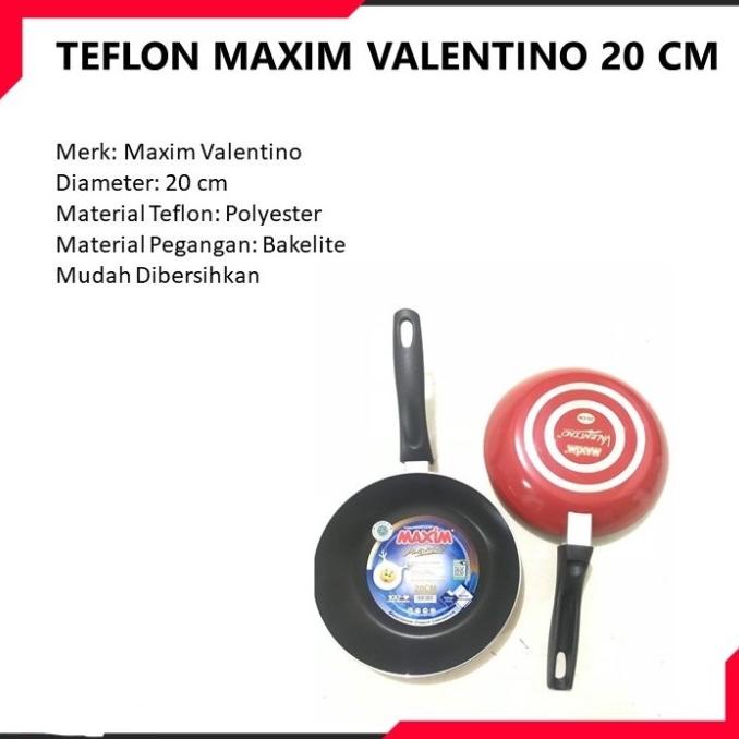 MAXIM TEFLON ANTI LENGKET VALENTINO FRY PAN TEPLON 20 CM