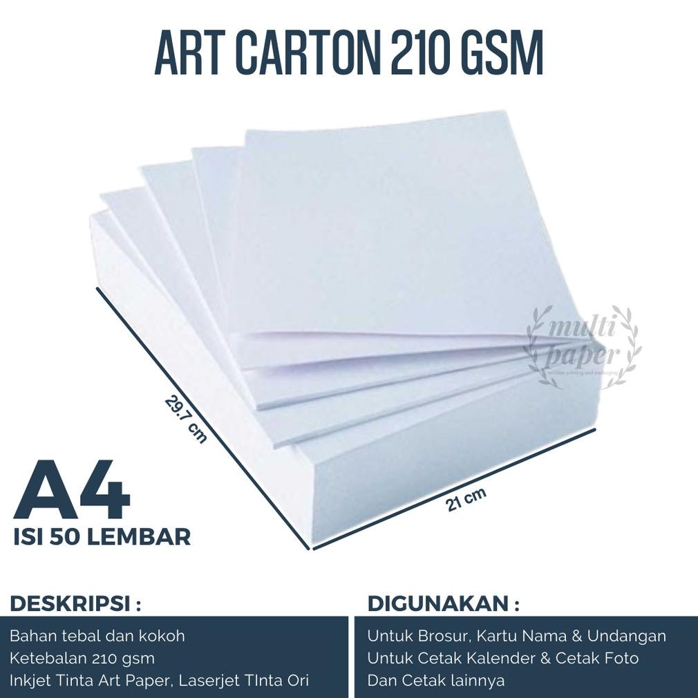 

Special - Kertas Art Carton A4 210 gsm isi 50 lembar / Kertas Art Carton A4 ~