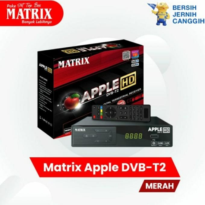 Update SET TOP BOX STB MATRIX APPLE HD Merah Hitam DVB T2 Receiver TV DIGITAL dre3 Ayo Order
