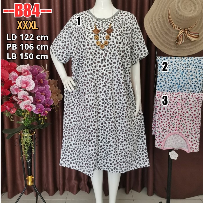 PI75 Daster Jumbo Kaos BKH XXXL Murah Busui Kancing Depan B84 DISKON