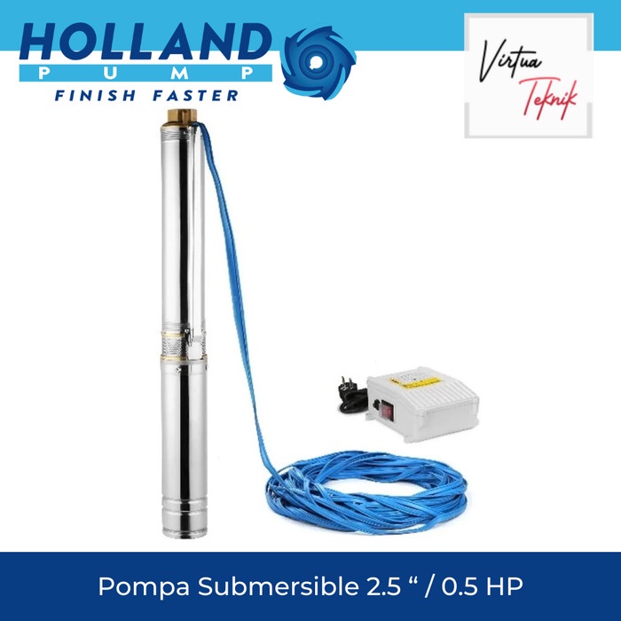 0.5 HP 50 Meter/ Pompa Celup Sumur Bor 2,5Inc Kabel Biru Pompa air Pompa Satelit