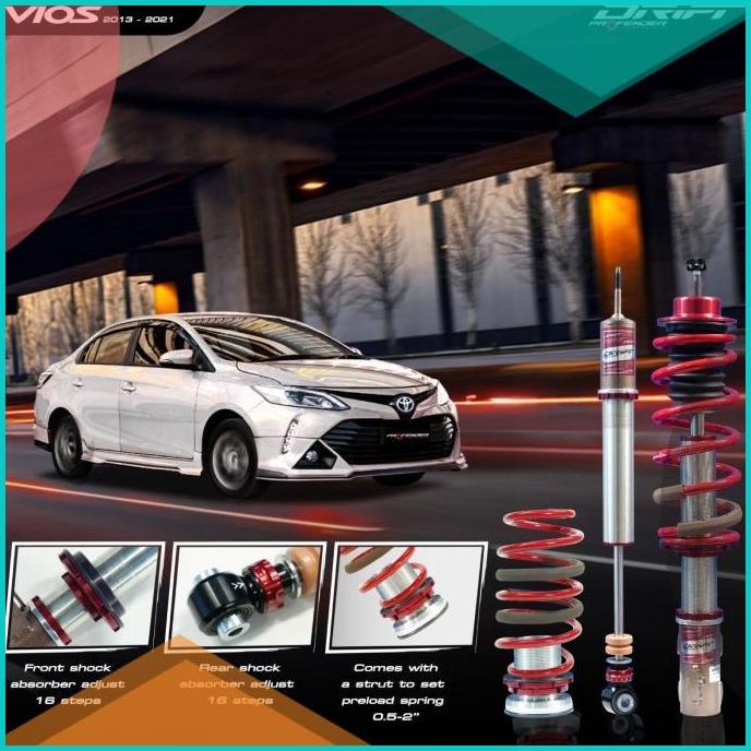 Suspensi Shock PROFENDER Coilover DRIFT Toyota Yaris Vios 13-22 TEIN 1