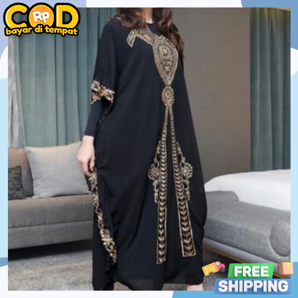 Kftan Wanita Terbaru 2024 Jubah Mewah Simple Elegant Kaftam Idhul Fitri Kondangan Kaftan Terbaru2024