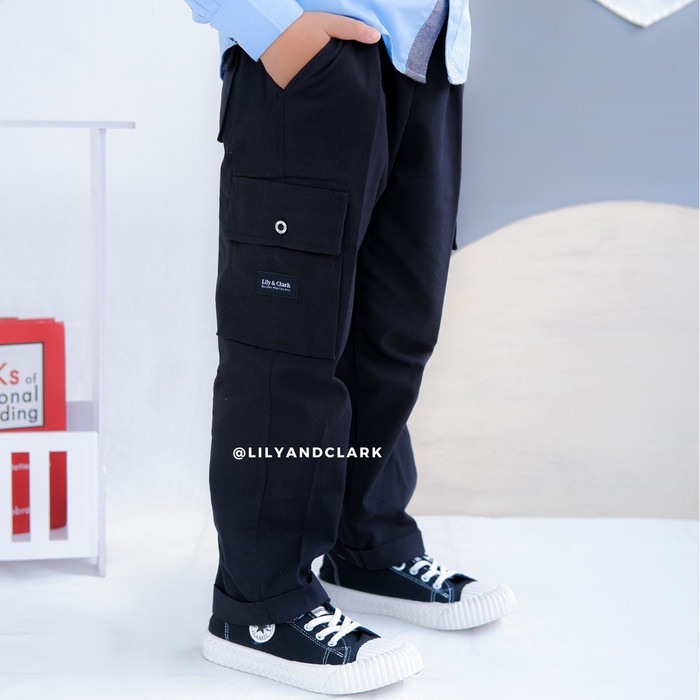 Jose Lily And Clark Celana Cargo Basic Anak Laki-Laki Warna Hitam - Ca02