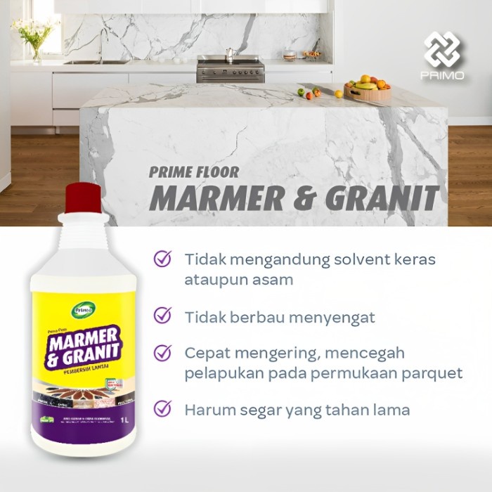 Primo Cairan Pembersih Lantai Marmer, Granit, Parquet Anti Kuman Prime
