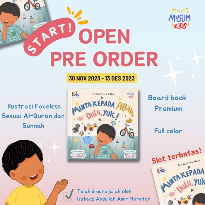 

[SALE MURAH] BUKU MINTA KEPADA ALLAH DULU, YUK! MUSLIM KIDS BIG SALE