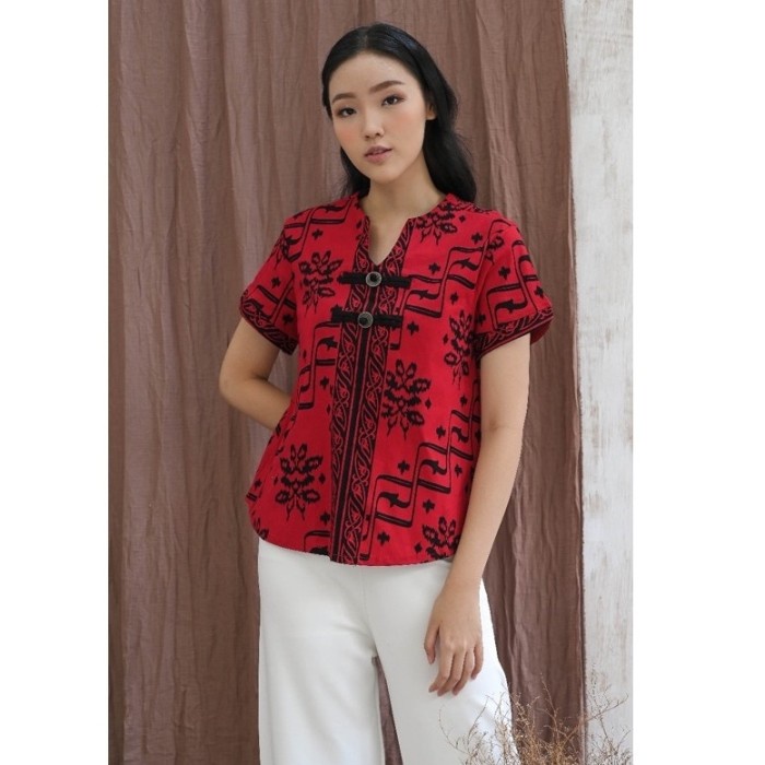 Ellerie Cheongsam Top Baju Wanita Imlek Cny Fashion Mvh