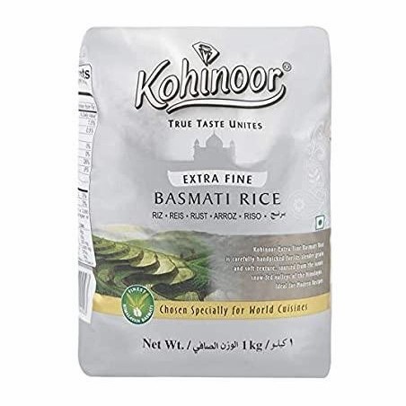 

Basmati Rice Extra Fine Kohinoor 1Kg / Extra Halus