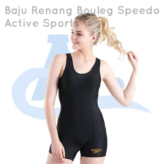 Baju Renang Wanita Speedo Dewasa Boyleg Atlet Diving Hitam Polos