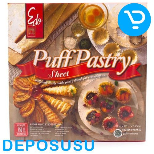 

Edo Puff Pastry Sheet - Kulit Pastry Zuppa Frozen 750Gr