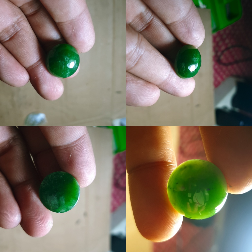 BATU GIOK SUPER KERISTAL HIJAU NATURAL ORIGINAL ACEH UKURAN BULAT HQ NO154