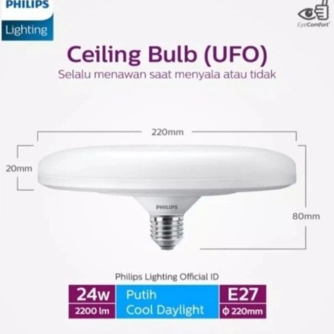 Lampu LED UFO Philips 15w 24w Lampu Ceiling Fitting E27 15watt 24watt Siap Proses