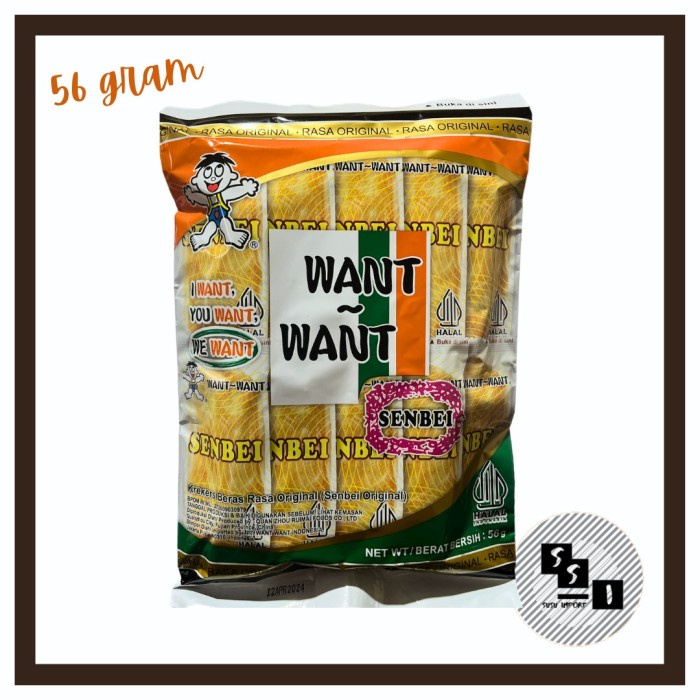 

Want Want Senbei Pack 56G / Wantwant Original Krekers 56Grm