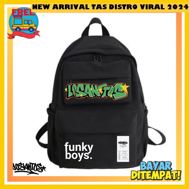 School Bags Anak Dstro Cowo Murah Smk Bocil Keren Rsngsle Dstr Bag Ransel Pria Basic Kekinian Hitam 