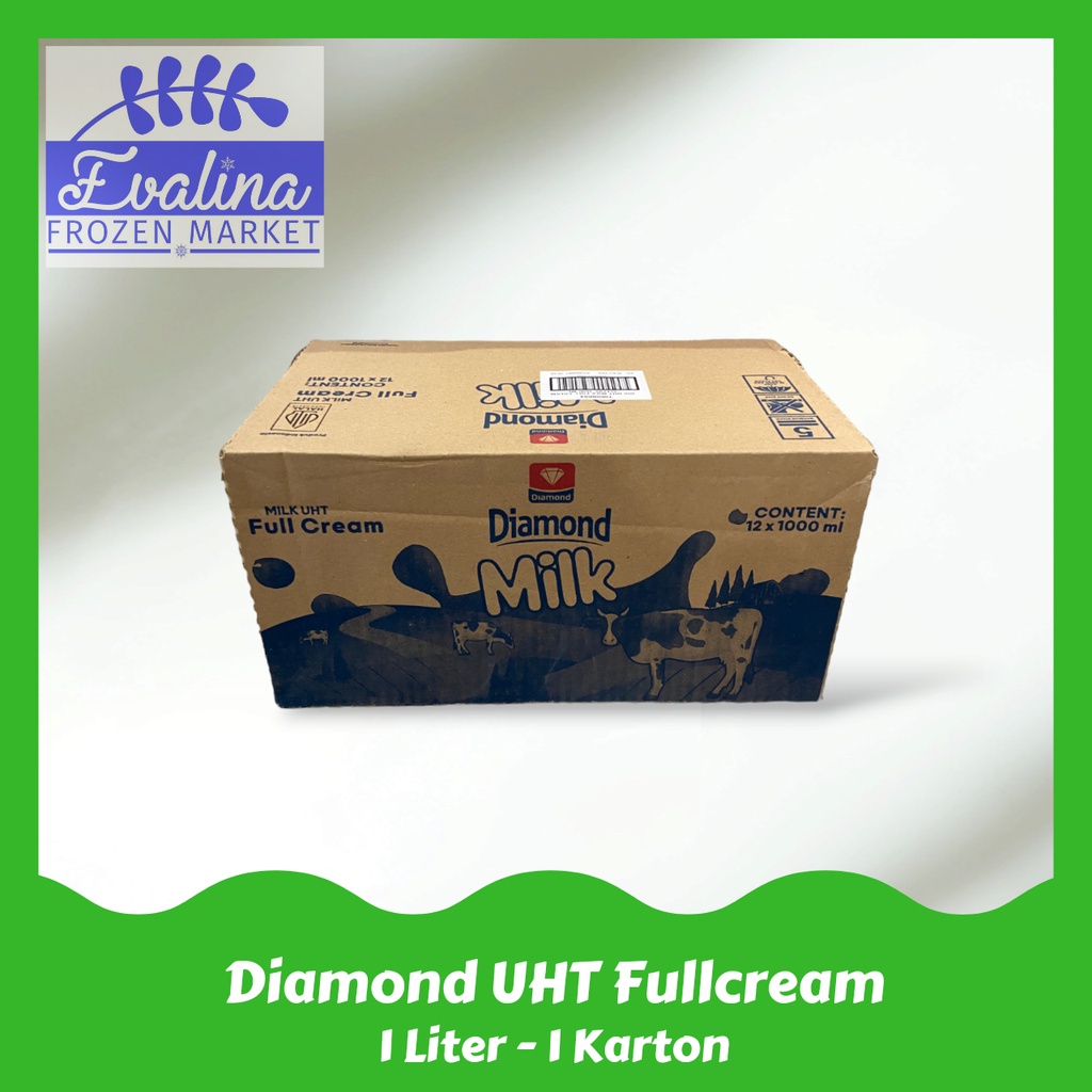 

Diamond Milk UHT FULL CREAM 1 Liter Susu UHT Diamond Fullcream 1000ml - 1 KARTON (ISI 12)