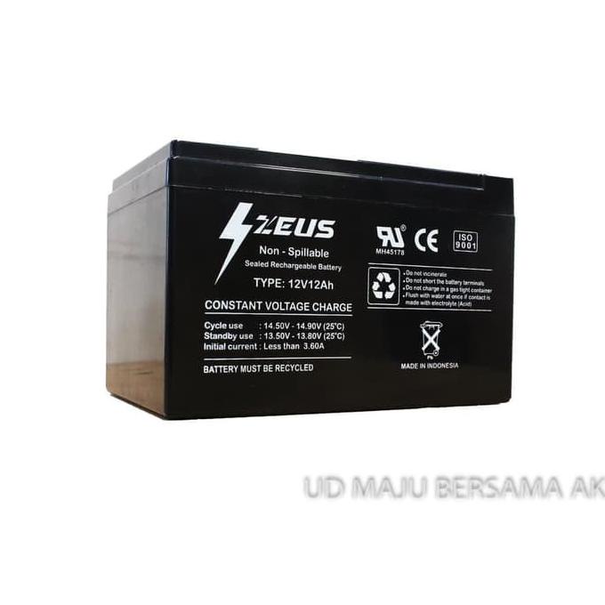 kud Aki Selis / Sepeda Listrik Butterfly VRLA 12v 12Ah Zeus Baterai Kering