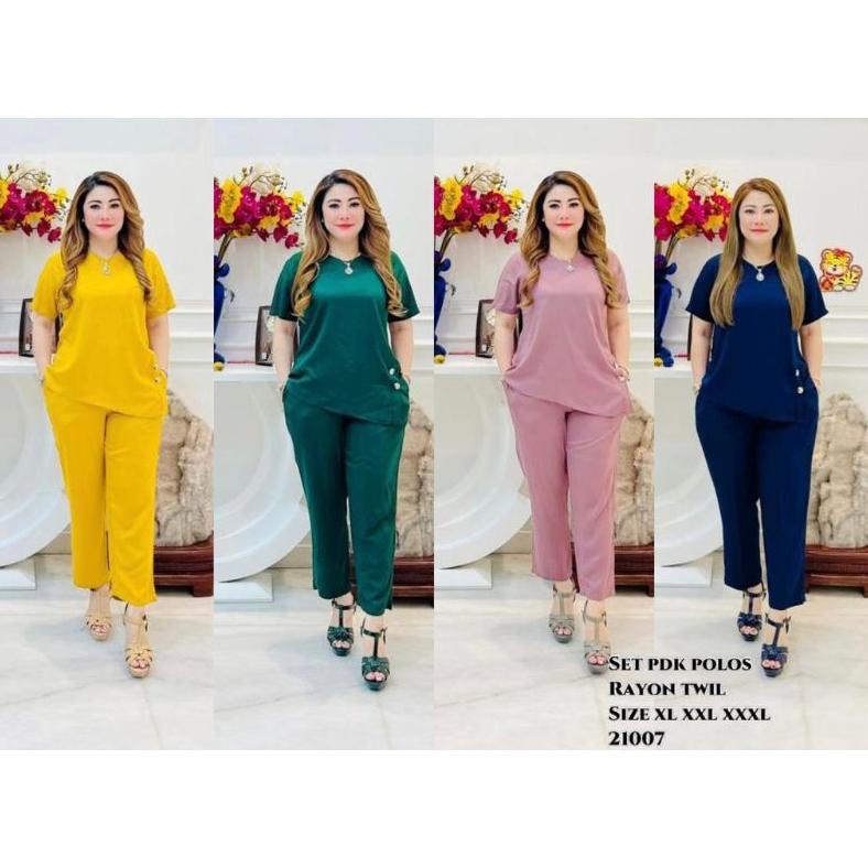 Polos Set Promo Setelan Wanita Cp Rayon Twill Polos 21000 Premium Mudah & Nyaman