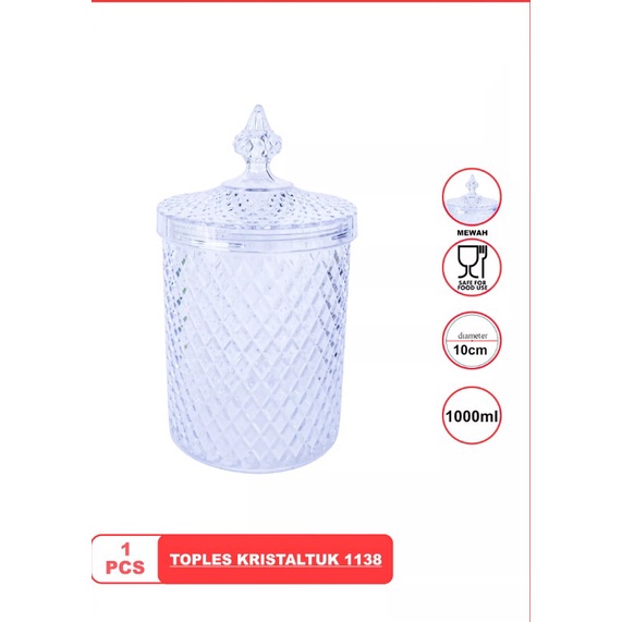 EMY TOPLES KRISTAL KUE LEBARAN KACA NATURAL 500 GRAM GR TUK 1138 N TOPLES LEBARAN BAHAN PLASTIK