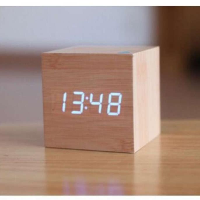 

Jam Digital Kayu Meja Led/ Jam Kayu Estetik + Suhu KS76